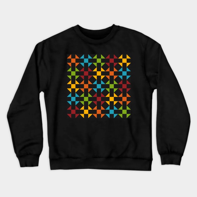 Geometric Pattern: Quilt: Winter Crewneck Sweatshirt by Red Wolf